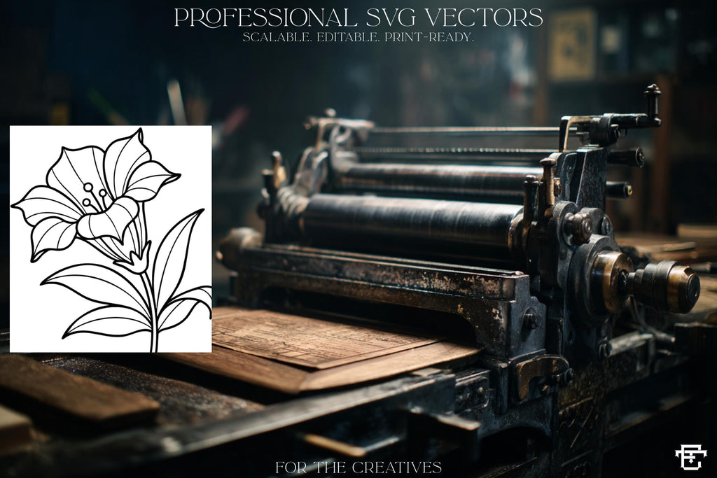 Neo-traditional flowers 1 - custom art, digital download Procreate/Photoshop/vector Stencils