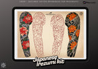 Procreate Japanese Traditional Tattoo Designs (Sleeves, flowers & Chest)