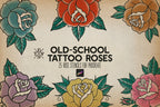 Traditional Tattoo Roses, 42 custom Procreate Stamps, artists reference library