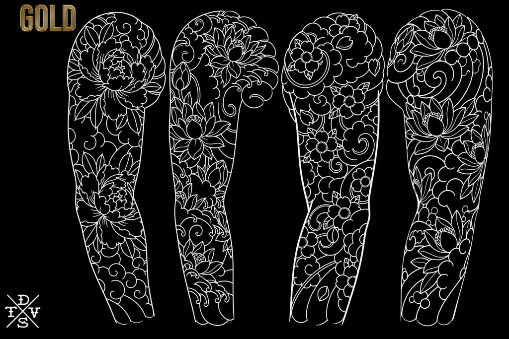 Procreate Japanese Traditional Tattoo Designs (Sleeves, flowers & Chest)