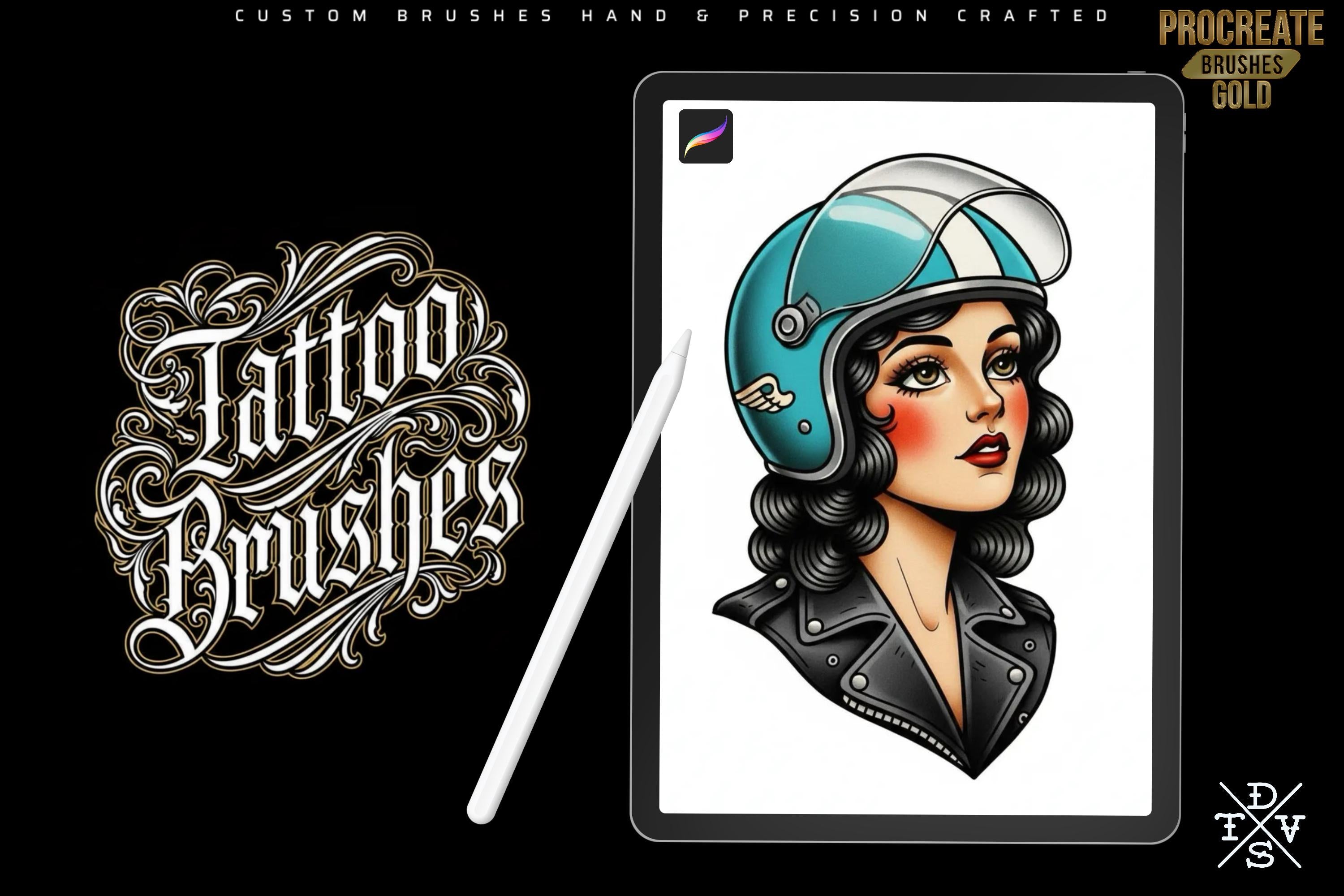 160 custom built Tattoo Brushes for Procreate, Dtv Sweden