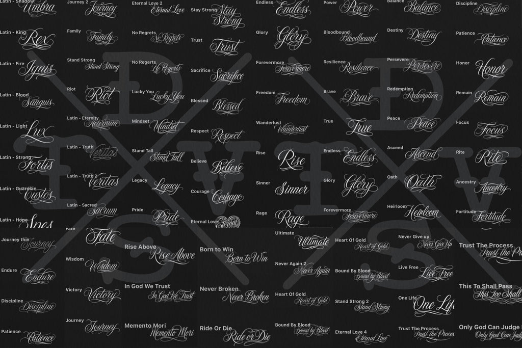 Chicano Lettering kit - Procreate XL | Cholo ( digital download ) Tattoo Fonts design kit
