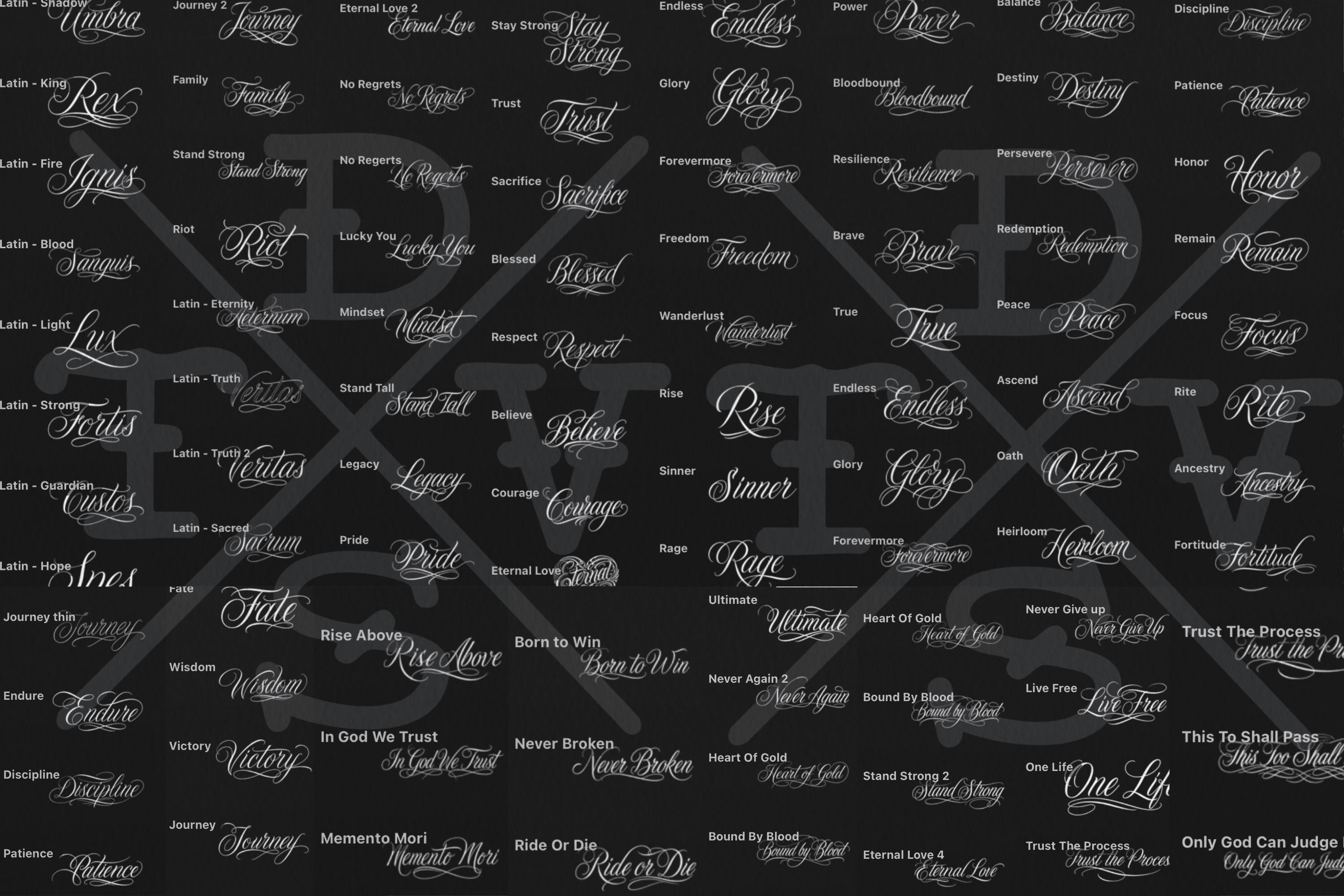 Chicano Lettering kit - Procreate XL | Cholo ( digital download ) Tattoo Fonts design kit