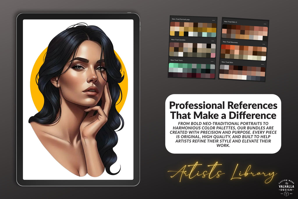 Neo-traditional Stencils vol.2 - custom art, (digital download) 100+ Procreate stamp brushes