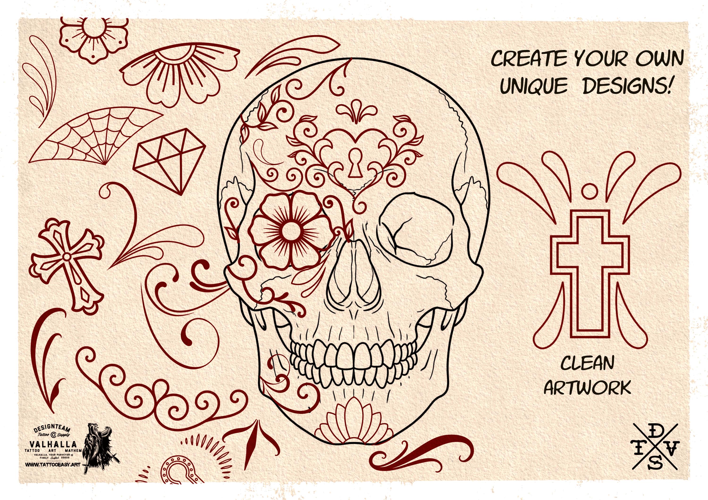Sugar skulls, Creative bundle for Procreate, Construction kit Día de los Muertos