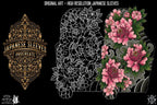 Procreate Japanese Tattoo Sleeves, Flowers, Outlined Stencils (Digital Download