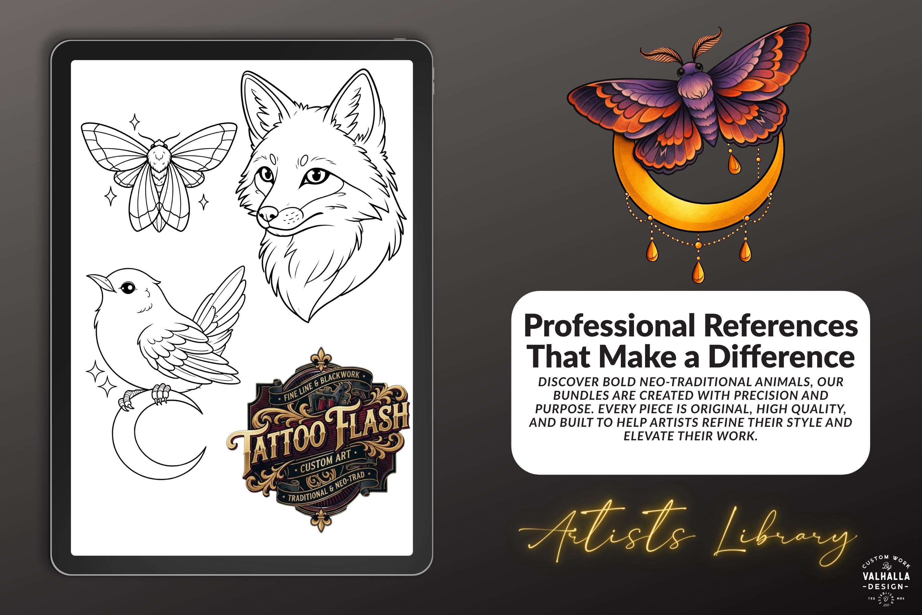 Neo-traditional Animal templates, 170+ original designs