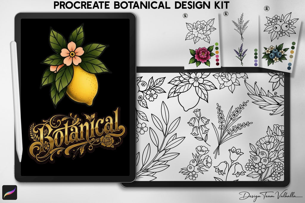 Botanical ~ creative coloring - custom art, digital download for Procreate