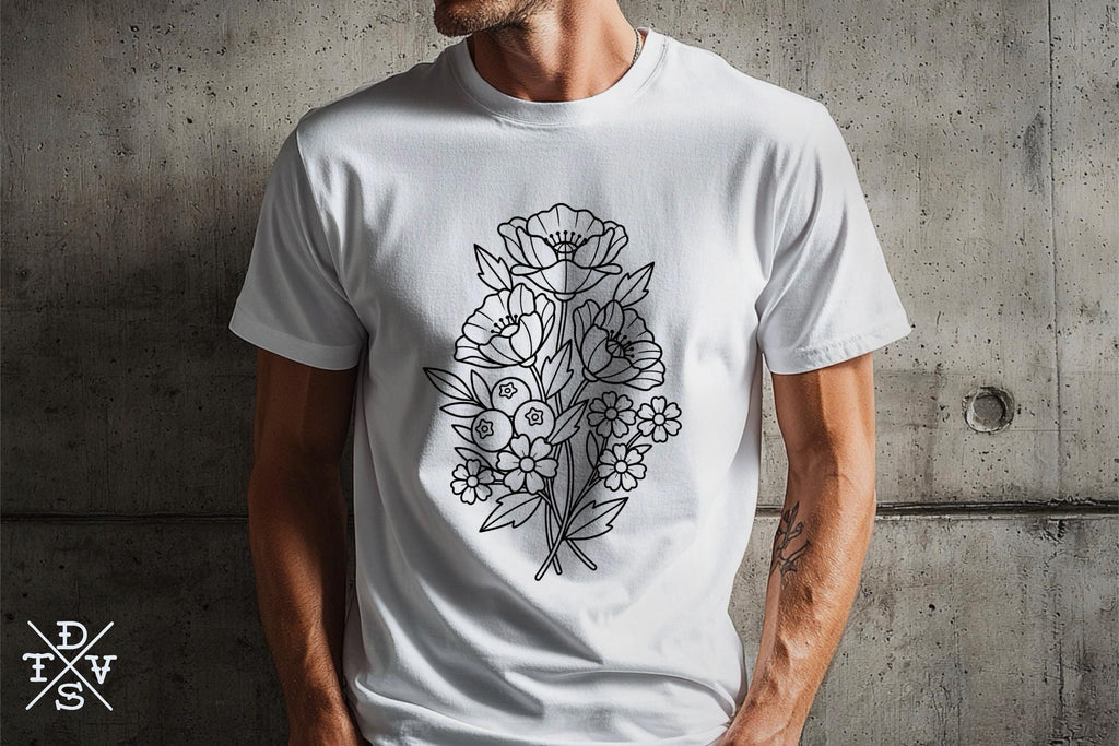 Botanical ~ creative coloring - custom art, digital download for Procreate