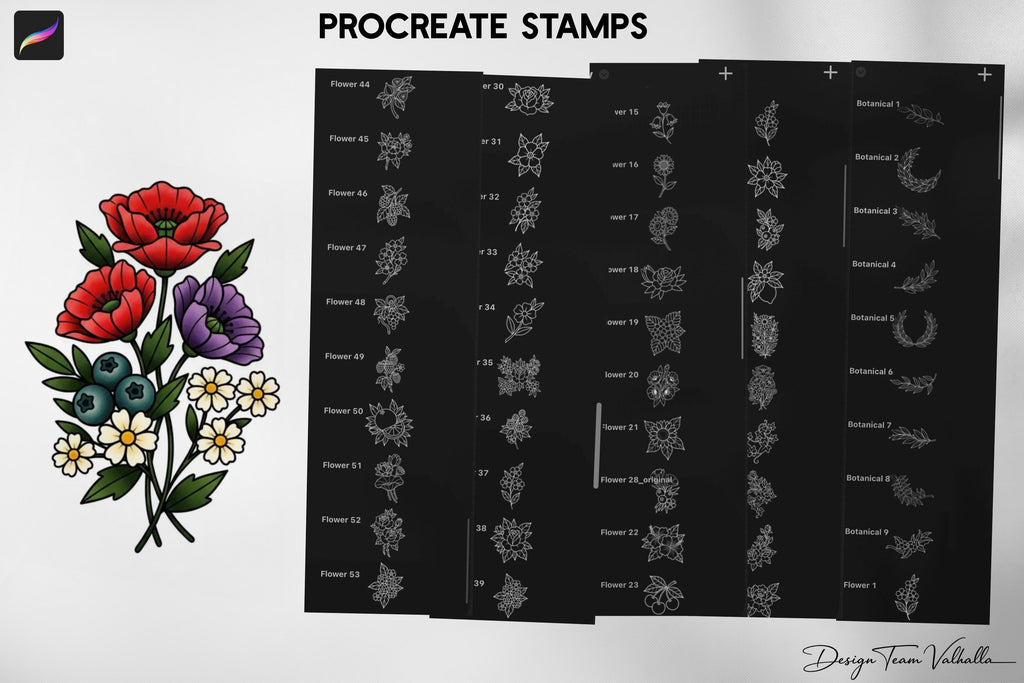 Botanical ~ creative coloring - custom art, digital download for Procreate