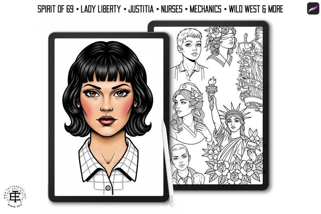 Traditional ladies volume 3, tattoo flash art 85 ladies