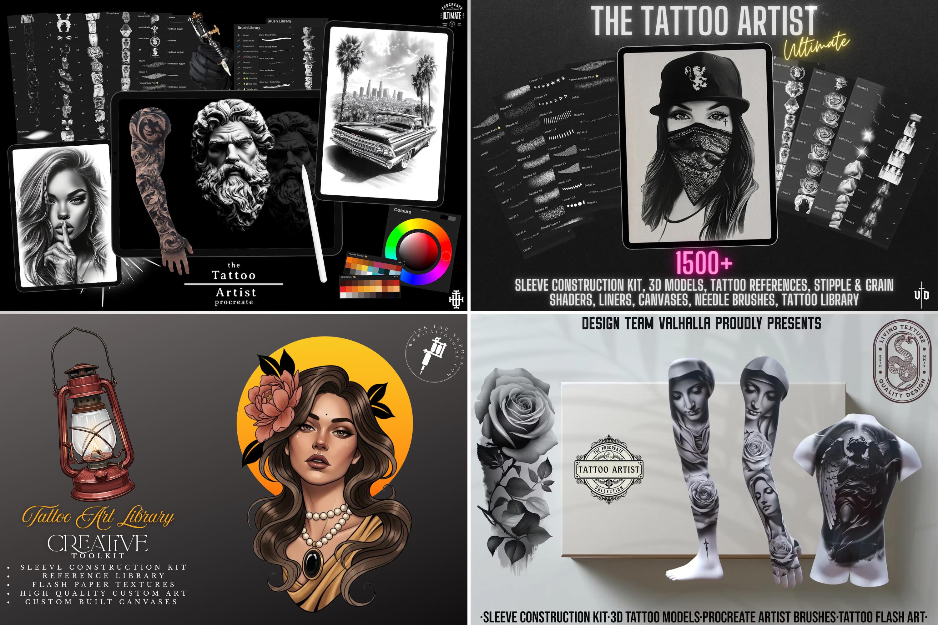 The Tattoo Artist Ultimate, 13500k+ Creative tattoo art toolkit XXL ( digital download )