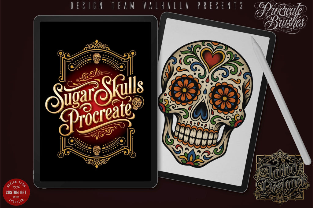 Sugar skulls, Creative bundle for Procreate, Construction kit Día de los Muertos