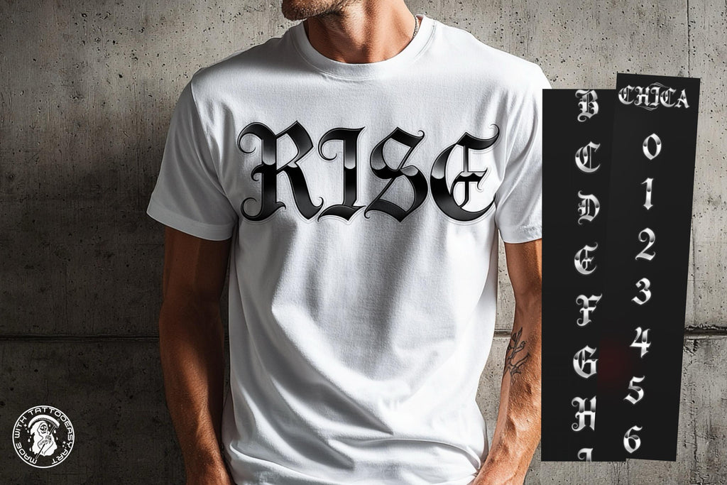 Blackletter Procreate Stamp Brushes | Gothic Tattoo Lettering Design Kit