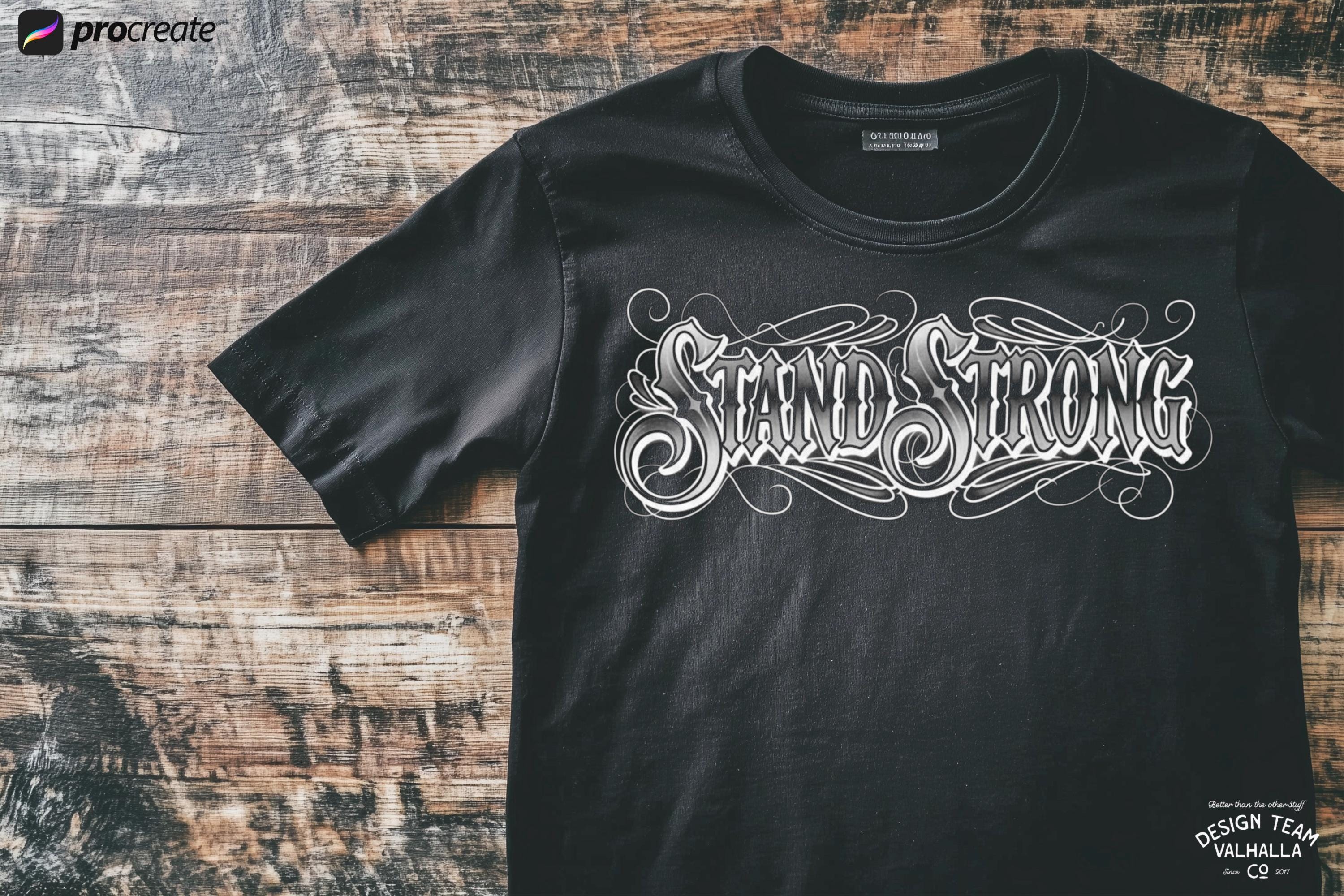 Blackletter Procreate Stamp Brushes | Gothic Tattoo Lettering Design Kit