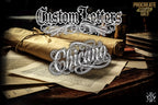 Procreate Tattoo Lettering Kit, Chicano Blackletter Fonts, 1200+ Stamps & Brushes