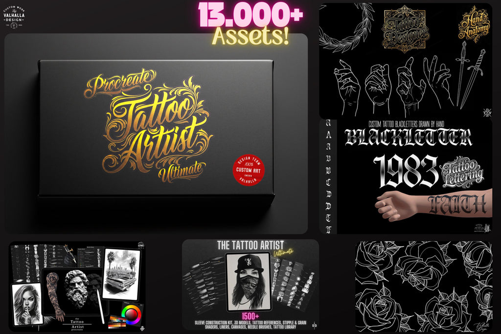 The Tattoo Artist Ultimate, 13500k+ Creative tattoo art toolkit XXL ( digital download )