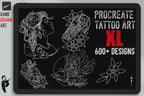 Procreate Traditional tattoo art XL, 600+ designs drawn by handmade ( digital download for Procreate )