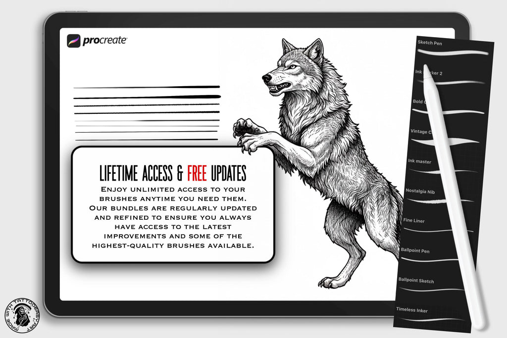 Procreate Brush Bundle: Outline Studio, Real Ink & Penmanship Brushes ( digital download )