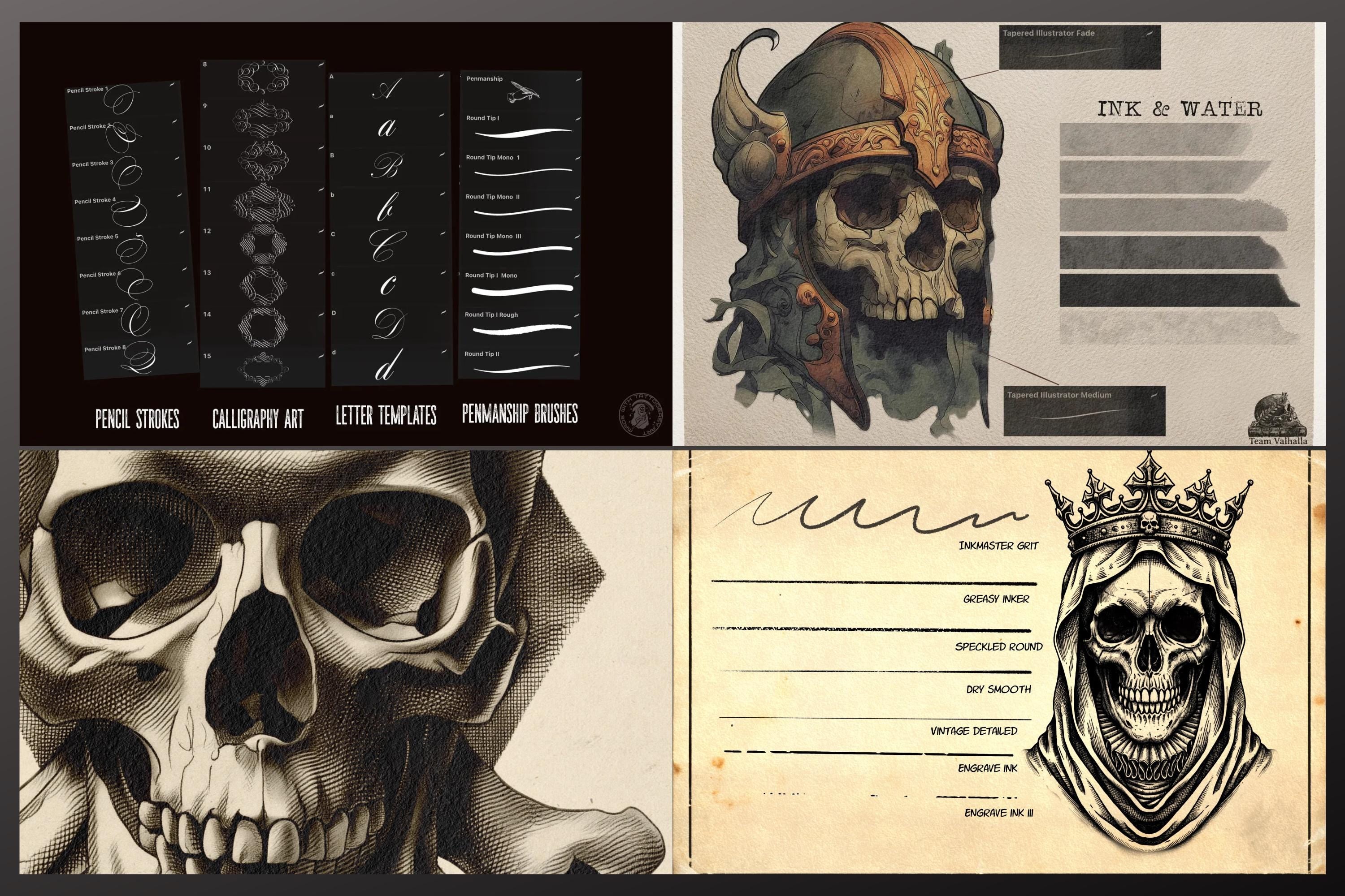 Procreate Brush Bundle: Outline Studio, Real Ink & Penmanship Brushes ( digital download )