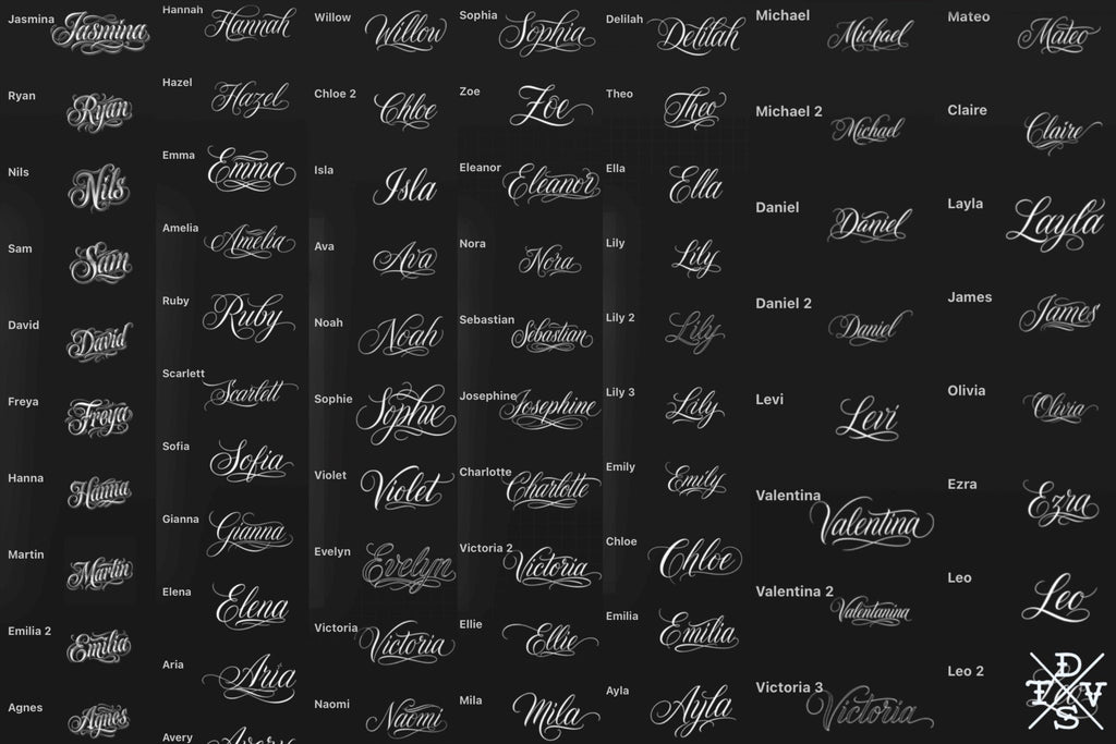 Procreate Tattoo Lettering Kit, Chicano Blackletter Fonts, 1200+ Stamps & Brushes