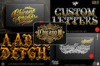 Procreate Tattoo Lettering Kit, Chicano Blackletter Fonts, 1200+ Stamps & Brushes