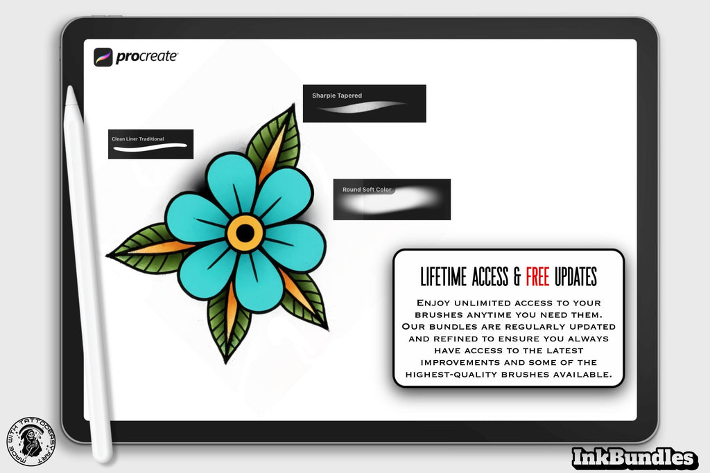 Procreate Tattoo Brush Set: 280+ Custom Brushes (Digital Download)