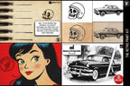The Retro print kit - 5 Bundles in 1, custom brushes & textures for Procreate