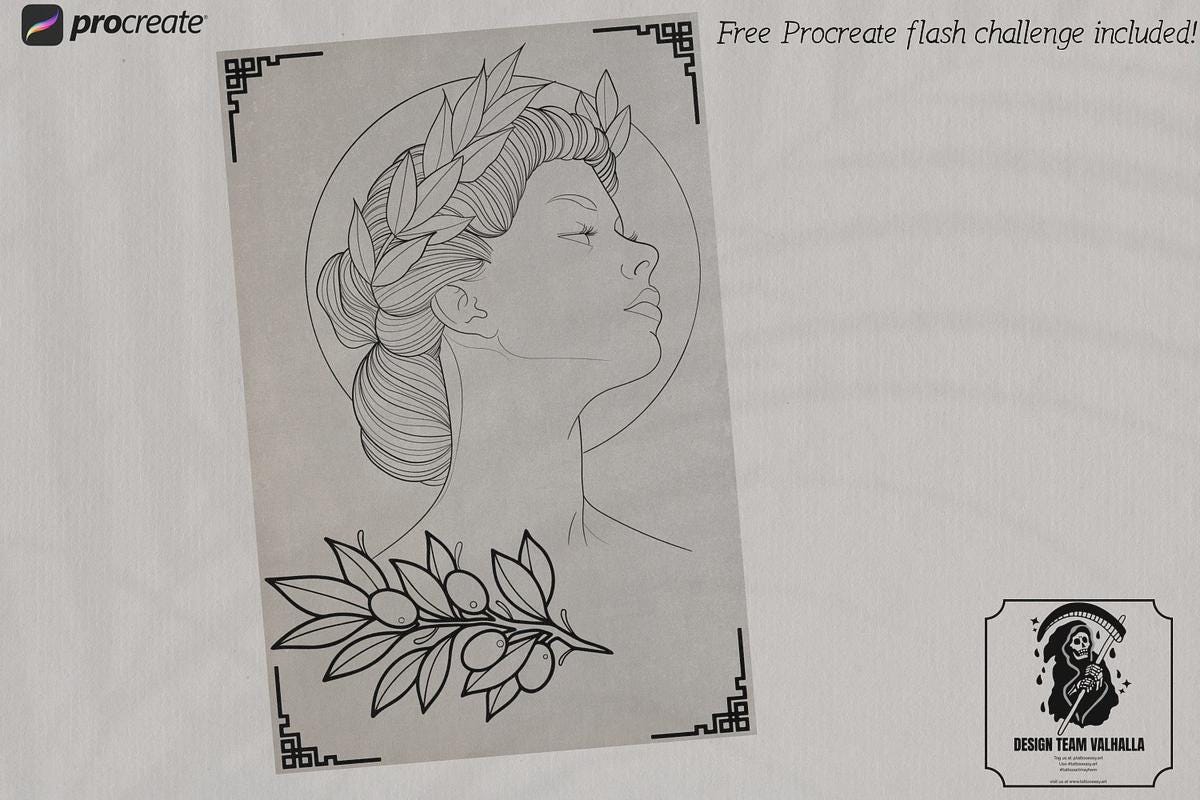 Procreate Traditional tattoo art XL, 600+ designs drawn by handmade ( digital download for Procreate )