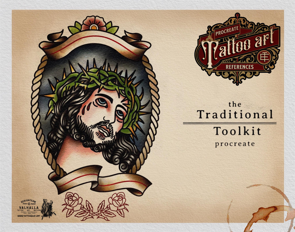Traditional Tattoo Toolkit for Procreate, Build Your Own Designs, American Traditional Flash Brush Set