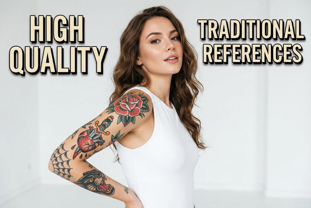 Traditional Tattoo Flash Procreate Stamps: Old School Designs PNG & Brushes