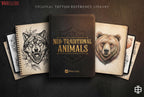 Neo Traditional Animal Tattoo Design Reference Kit, Procreate Brushset & PNG, Flash Stamps for Artists