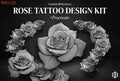 Rose Tattoo Design Kit: Procreate Stamps, Stencils (150+ PNG Files)