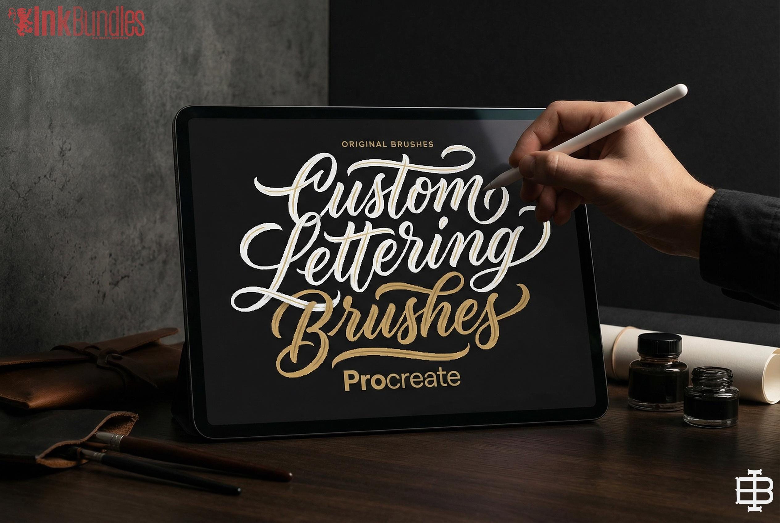 Procreate, Custom lettering brush bundle - creative kit