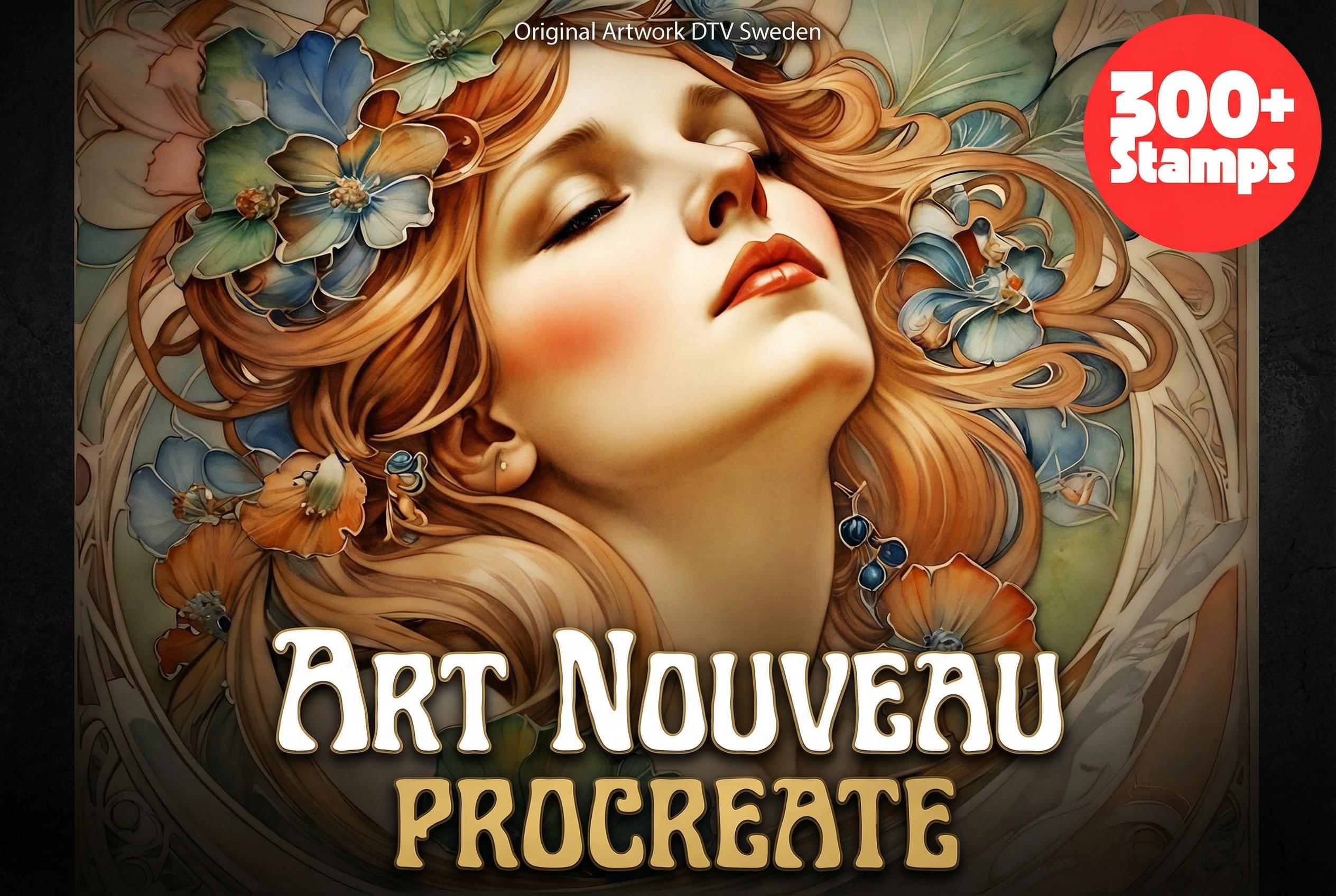 Art Nouveau Procreate Kit: ~400 Stamp Brushes (PDF)