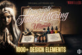 Procreate, Custom Tattoo Lettering Vol.2 / XL bundle 1000+ design elements for Procreate