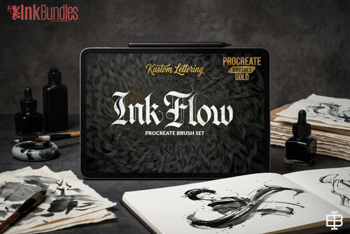 Blackletter Procreate Brushes: Gothic Calligraphy, Tattoo Lettering