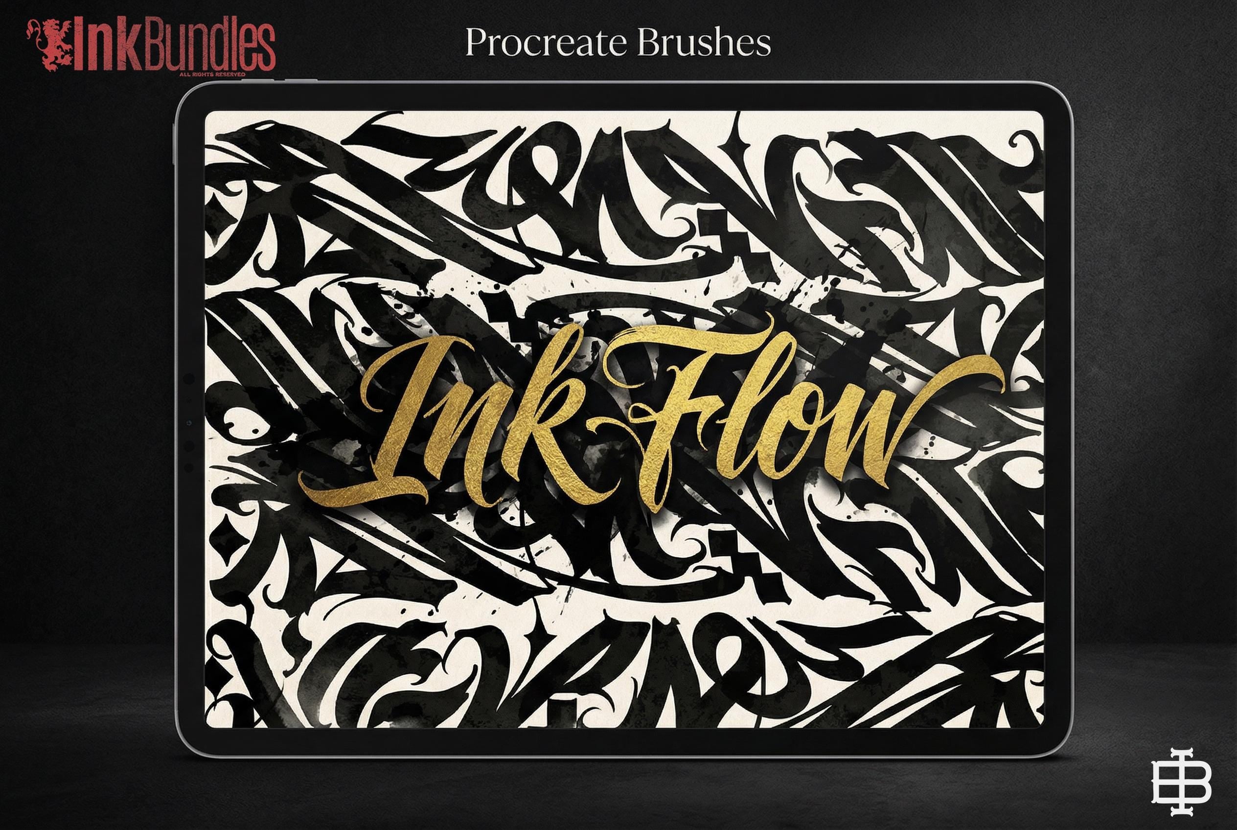 Blackletter Procreate Brushes: Gothic Calligraphy, Tattoo Lettering