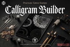 The calligram builder set, black letter brushes, goth alphabet, guides & more
