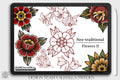 Neo-traditional flowers vol.2 - 100+ custom designs, digital download Procreate/Photoshop Stencils