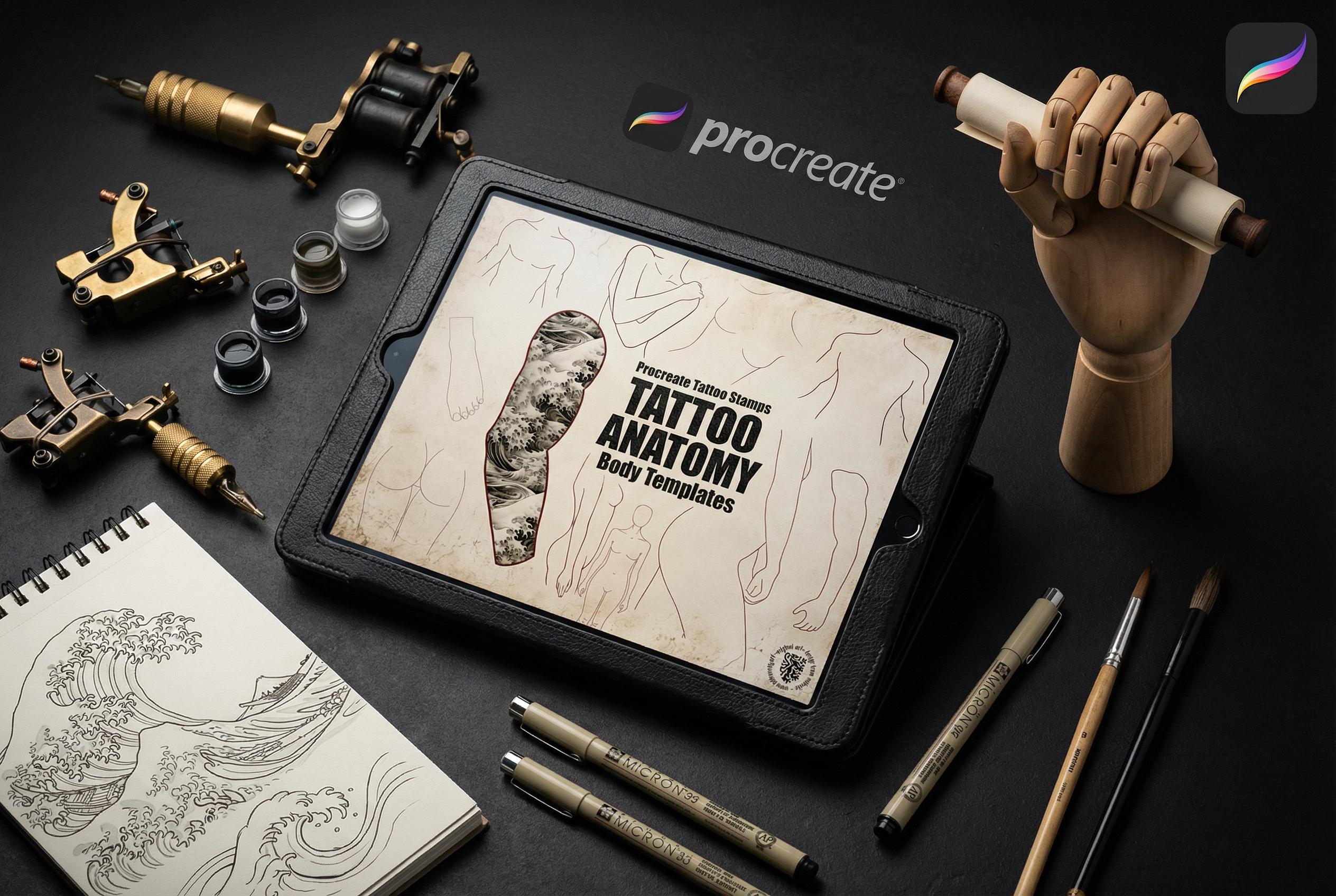 Body templates / tattoo placement for Procreate