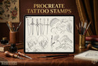 Procreate Tattoo Stamps Brush Set: 3000+ Artist Essentials - PNG & Brushes