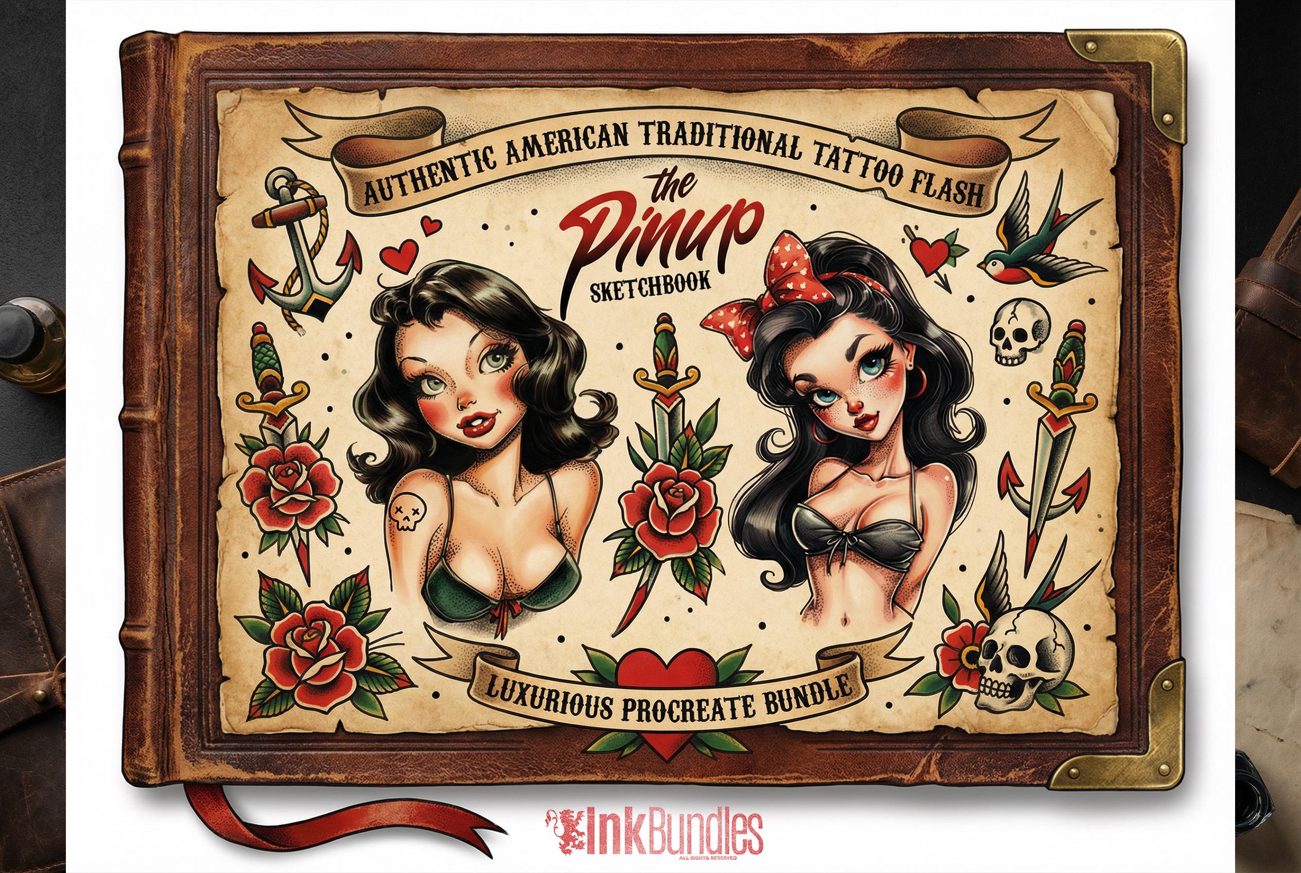 Pinup Sketches - Procreate | 130+ ladies + pdf ( digital download ) Tattoo Flash Art