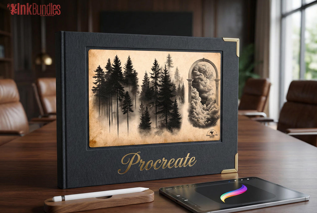 Procreate, Flow / tattoo Background design kit, 180+ unique procreate brushes & stamps