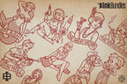 Traditional Pinup Design kit - Procreate | 150+ Classic old-scool , stencils ( digital download ) Tattoo Flash Art