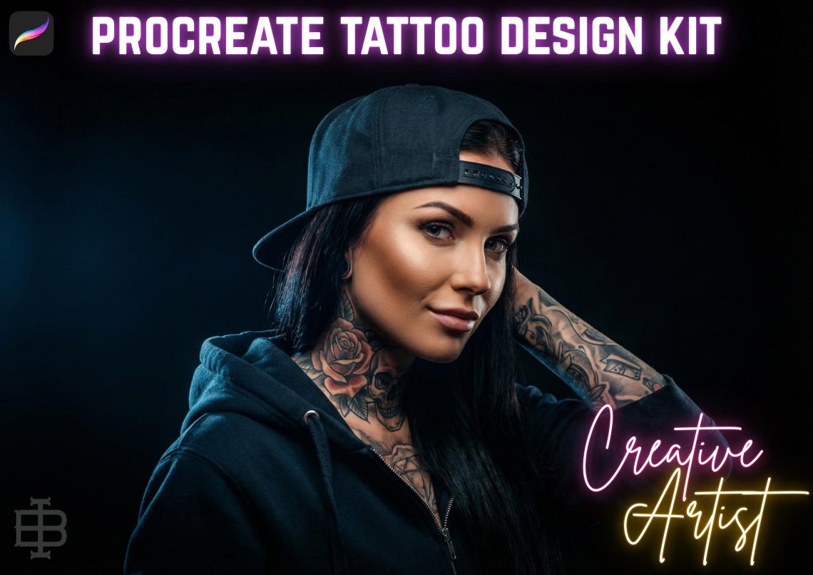 3000+ Black & Grey Realism Tattoo Designs Procreate Stamps, PNG, SVG