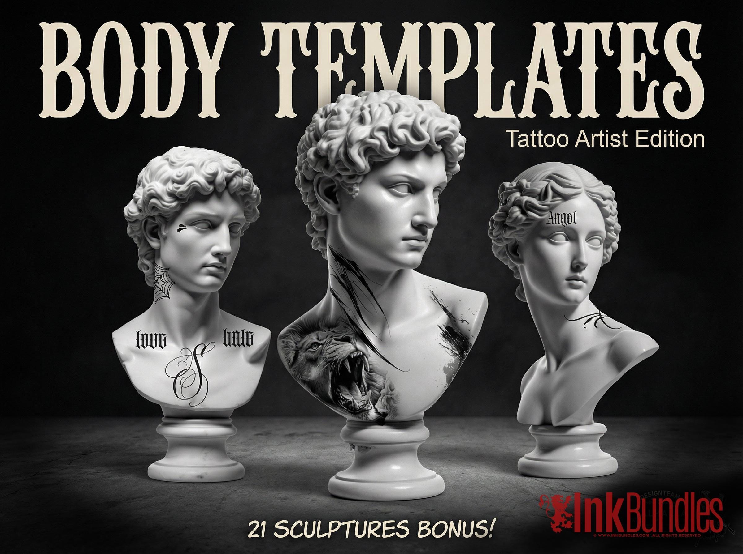 Procreate Tattoo Stamps: 145 Body Part Brushes for Tattoo Design