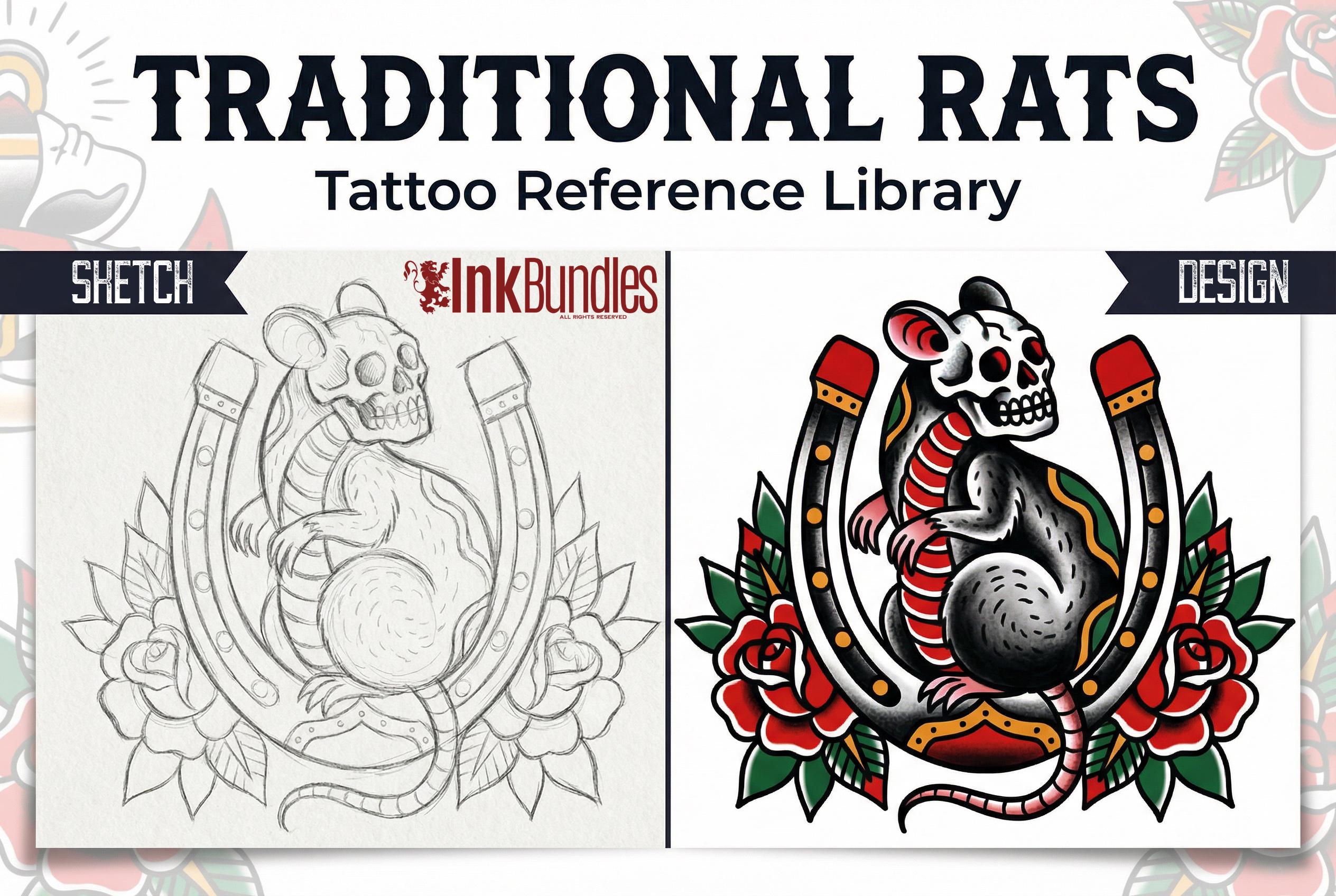Traditional Rats - custom art | Tattoo Stencils | Flash designs
