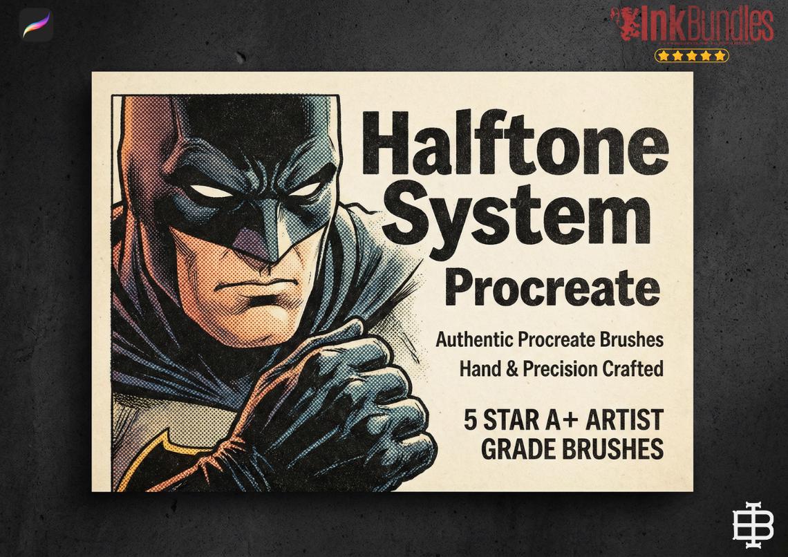 Procreate, 101 Halftones, unique halftone textured brush bundle for Procreate, 100% custom work
