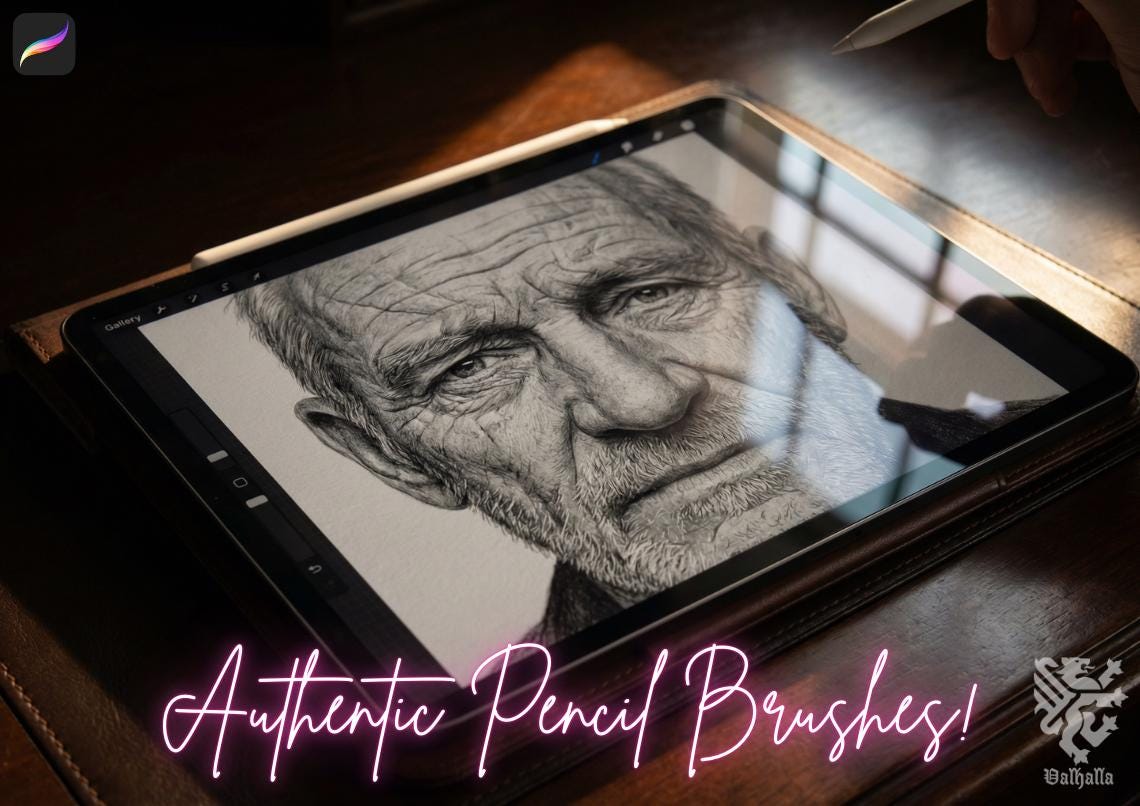 Procreate, The Pencil Toolbox, authentic custom built brushes for Procreate